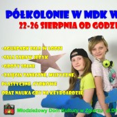 Plakat informujący o półkoloniach