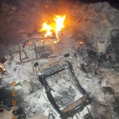 Zdjęcie palonych śmieci - fot. Straż Miejska w Zgierzu