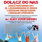 Plakat informujący o naborze do szkoły