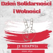 Plakat informujący o obchodach Dnia Solidarności i Wolności w Zgierzu