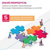 Plakat promujący Budżet Obywatelski Samorządu Województwa Łódzkiego 2018