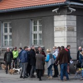 Protest przed budynkiem muzeum w dniu 10.03.2018 r.