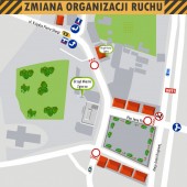 Mapka zmiany organizacji ruchu w dniu 11.11.2018 r.