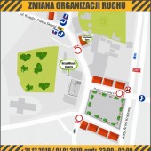 Mapka zmiany organizacji ruchu w dniach 31.12.2018 r.-01.01.2019 r.