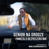 Plakat promujący spotkanie informacyjne pt."Senior na drodze - pamiętaj o bezpieczeństwie"