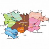 Mapka powiatu zgierskiego - fot. Gmina Zgierz, mapy