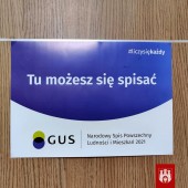 Tabliczka informacyjna "Tu możesz się spisać"