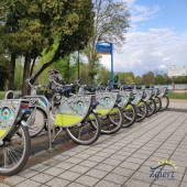 Stacja rowerów w Parku Miejskim im. T. Kościuszki